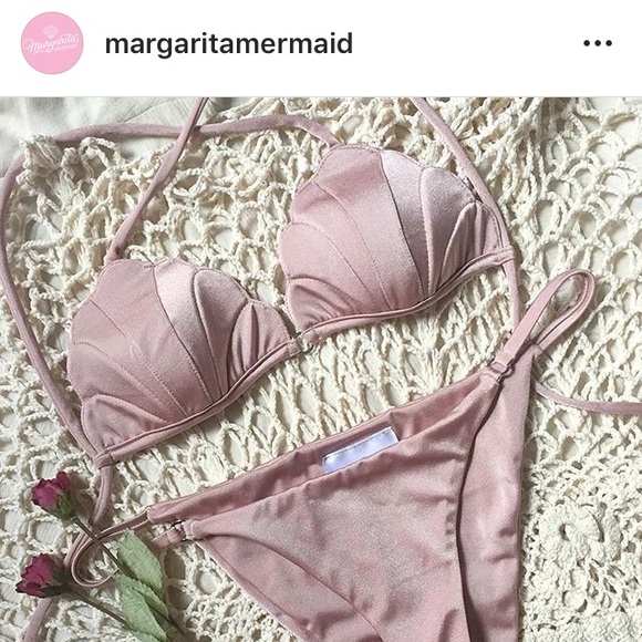 Margarita Mermaid Other - Oyster Rose Seashell Nouvelle Bikini Top